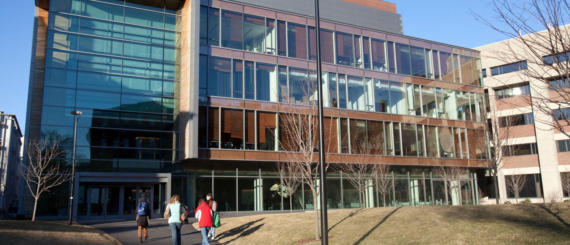 4 story building with glass windows